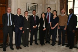 AMMF and the Imperial Cholangiocarcinoma Research Team - l to r: AMMF Trustee Harry Corrigan, Professor Simon Taylor-Robinson, Dr Verena Horneffer van der Sluis, Dr Shahid Khan, AMMF's Helen Morement, Dr Chris Wadsworth, Dr Abigail Zabron, Dr Simon Ralphs, Dr Nimzing Ladep